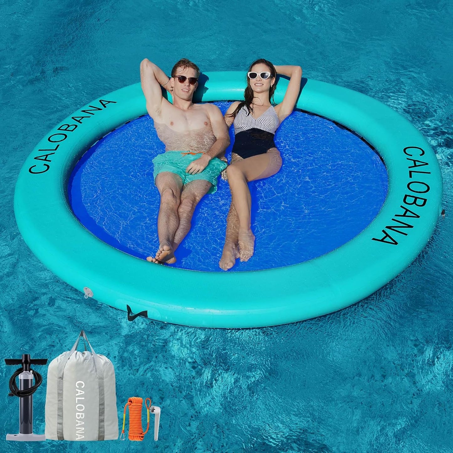 CALOBANA - Hamaca inflable redonda flotante para agua