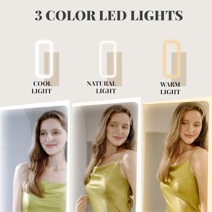 Armadio portagioie con specchio a figura intera e luci LED regolabili